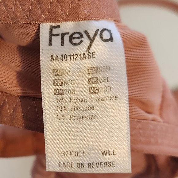 Freya Tailored High Apex Bra Ash Rose Pink Underwire Unpadded Mesh Size 30D 4011 - Picture 7 of 7